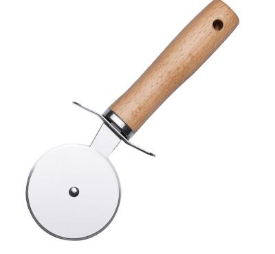 China Stocked Dough Cookies And Waffles Rocker Pizza Cutter Wheel Wood Handle for sale