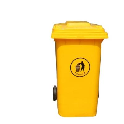 China Roadside Public Plastic Trash Compactor Trash Can Waste Bin Cover Rolling Type for sale