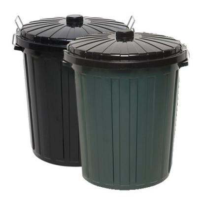 China Cover Rolling Type 75 Liter Round Plastic Tub Restaurant Food Waste Buckets Trash Cans for sale