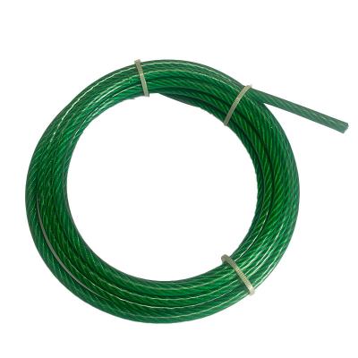 China Chinese Supplier Green 7*7 6*7 7*19 6*19 8*19+7*7 19*7 1*19 1*12 6*12 Translucent Fishing Boat MANUFACTURING PU Coated steel wire rope for sale