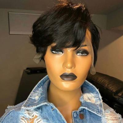 China Natural Pixie Cut Brazilian Virgin Hair Pixie Cut Color Lace Front Wigs Human Hair Wigs Short Pixie Cut for sale