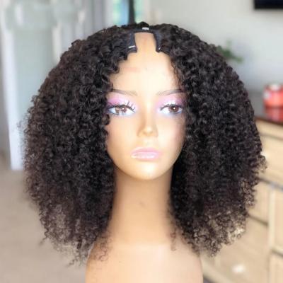 China Natural Bob Human Hair Wigs 1*3 2*4 U Part Wigs 100% Brazilian Curly Curly Virgin Human Hair Color Upart Wigs for sale