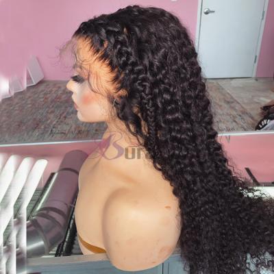 China Deep Wave Deep Wave Hd Lace Up Texture Customized Long 40-50 Inches Brazilian Lace Front Human Hair Wigs for sale