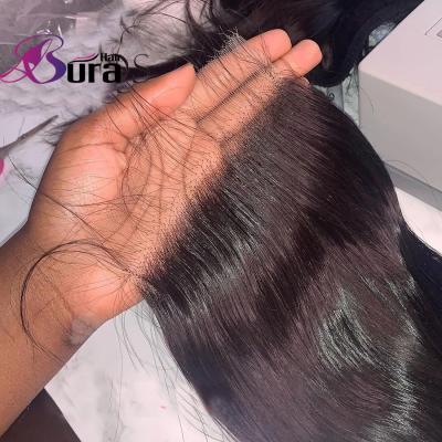 China New Design Hd Lace Closure Silky Straight Brazilian Hair Brazilian Closure HD 5*5 Wave Lace Closure Transparent Silk Closure for sale