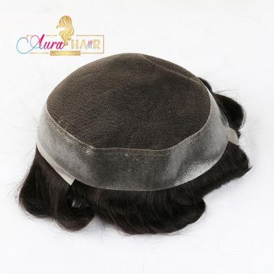 China Natural Color Human Hair Wig Toupee Color Hair Toupee For Men Indian 6 Inch Short Hair 130 Density 21-7-9 for sale