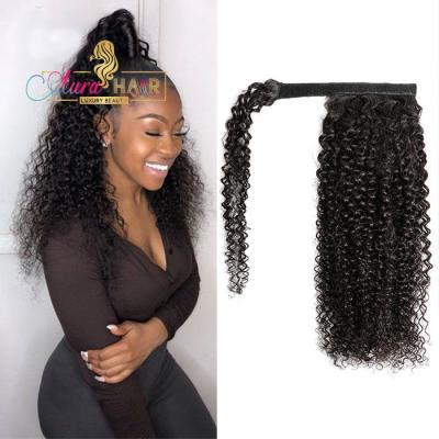 China 100% Natural Curl Ponytail Hair Extensions Curly Curly Hair Ponytails Black Color For Black Women Hair Extension for sale