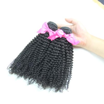 China Curly Afro Curly Kinky Curly Hair Bundles Hair 100% Sew In Weft Natural Black Color Tight Curly Weaves for sale