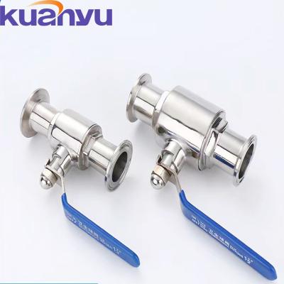 China Food Wholesale Price 2 Inch Sanitary Stainless Steel Pipe Fittings 304 316 2 Way Ball Valve for sale