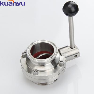 China Dn80 Dn110 Dn200 Stainless Steel Food Grade General Quick Installation Butterfly Valve for sale