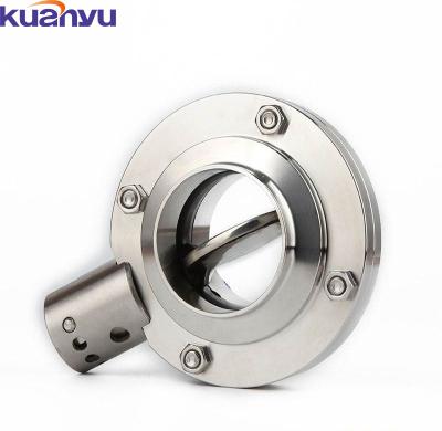 China SS304 Stainless Steel General Sanitary Butterfly Valve Welding Manufacturers for sale