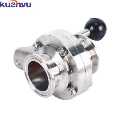 China SS 304 316 Sanitary Stainless Steel Butterfly Valve Tri Flange Manual Prices DN15-DN200 for sale