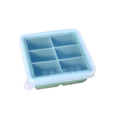 China 2021 New Design Sustainable Ice Cream Mold 6 Hole Food Grade Silica Gel Ice Box for sale