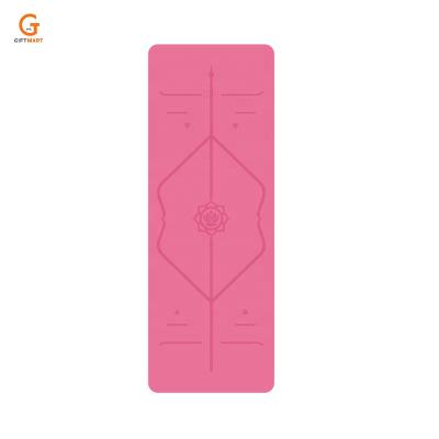 China extra large Sweat-absorbed and anti-slip non slip premium laser engrave printed rubber yoga Mat Embossed PU Logo for sale