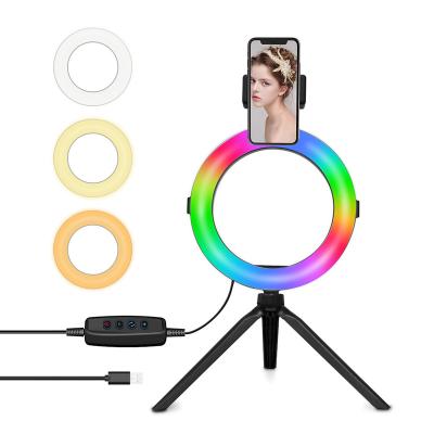 China OEM Custom Black Logo Plastic Color Gifts RGB Selfie Plastic Light Promotion Package For Videos for sale