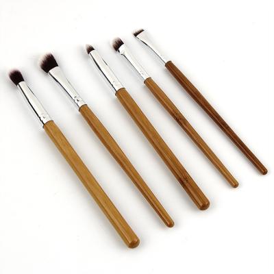 China Angular Blush 2021 5 PCS Free Sample Eyeshadow Blending Eye Brow Make Up Brushes Cheap Bamboo Handle Custom Eye Makeup Brush Set for sale