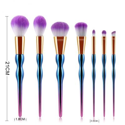 China Angular Blush Free Sample 2021 Good Quality Makeup Brushes Custom Logo Makeup Gift Sets Private Label Professional 7 Pcs Makeup Brush Set for sale