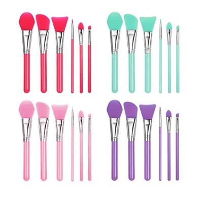 China Angular Blush 2021 Customized Wholesale 7 Pcs Silicone Makeup Brush Makeup Beauty Tools Silicone Facial Mask Brush for sale