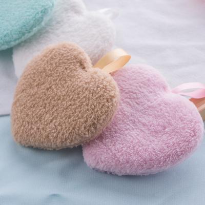 China Beauty Care Makeup Tools Heart Shape Organic Eco Friendly Micro Fiber Eye Face Reusable Washable Makeup Removal Pads With Single Pack for sale