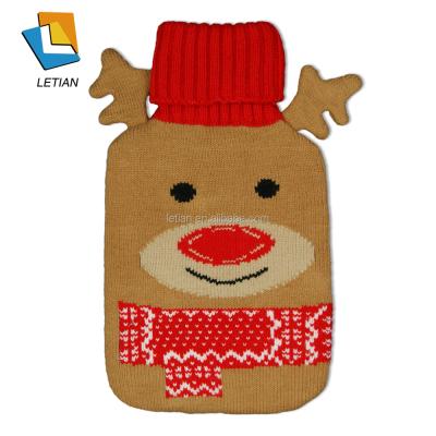 China Warm Cute Body Flower Small Jacquard Knitted Cheap Warm Water Bottle Blanket for sale