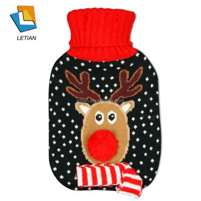 China Natural Rubber Shape Animal Plush Warm Water Bottle Cover for sale