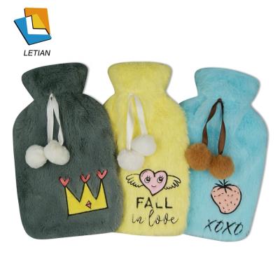 China Silica Gel Bottle Child Plush Temperature Hot Water Medical Rubber Hot Water Bag for sale