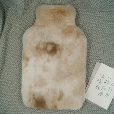 China sodium acetate & acrylic hot water bottle with faux fur cover plush cover for sale