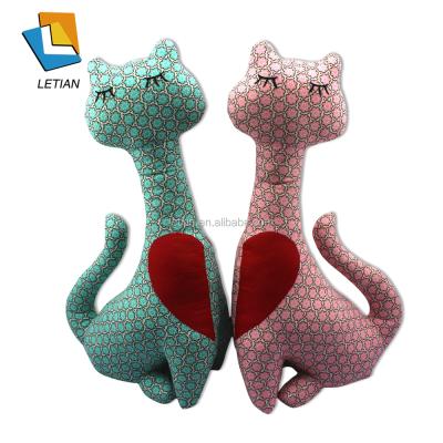 China Pink Polyester Cat Design Cloth Cover Door Stopper for sale