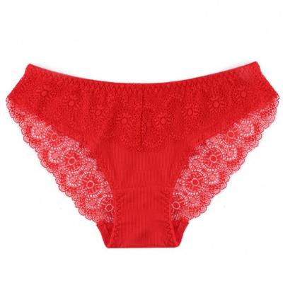 China Breathable Soft Comfortable Soft Women's Cotton Lace Ladies' Lingerie Transparent Underwear for sale