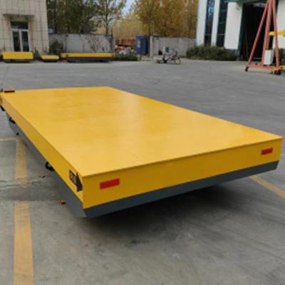 China Electric Flatbed Yellow Automatic Transfer Trolley / AGV Cart Transfer for sale