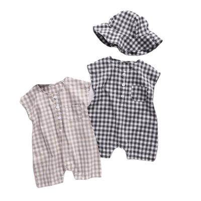 China New 100% Cotton Baby Kids Plaid Summer Baby Romper Infant Clothing Baby Clothes Suppliers for sale