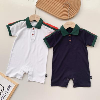 China Wholesale 100% Cotton Baby Clothes 100% Cotton Gentleman Romper Boy Summer Designers Clothes Newborn Baby Overalls Rompers for sale