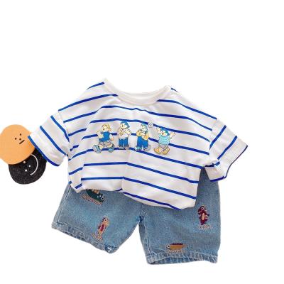 China Hot Sale Anti-wrinkle Summer Kids Clothing Sets Baby Boy Clothing Sets 2Pcs T-shirt Children Clothes for sale