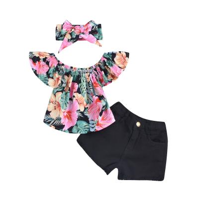 China Factory casual sale newborn children's clothing 2020 summer hot sale suit boutique three-piece clothing set for sale