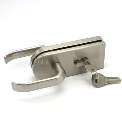 China Aluminum alloy/zinc alloy glass door handle zinc alloy lock for 10-12mm glass door for sale