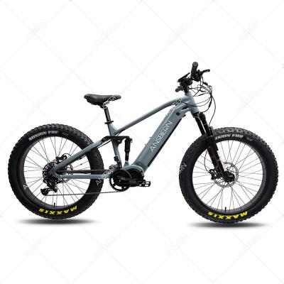 China Aluminum Alloy Ansbern OEM Fat Tire 1000W Full Suspension Mountain Ebike / Emtb for sale