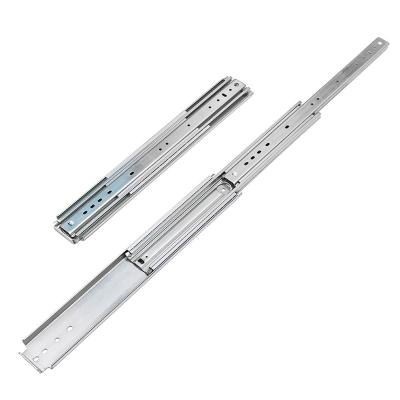 China 3 Channel Aluminum Alloy Pearl Strip 76mm Extension Soft Narrow Telescopic Push Fold+Full Extension Manufacturing Slide Open Drawer Slide for sale