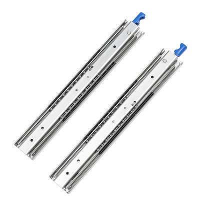 China 3 Fold+Full Extension Drawer Slide Drawer Runners With Soft Narrow Lock 53mm Undermount Hidden Drawer Slide for sale