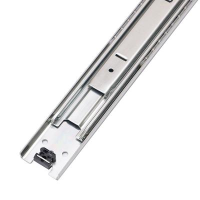 China 3 Fold+Full Extension New Product 51mm Fashion Cold Rolled Steel Q235 Locking Drawer Suction Slides Rails Glides for sale