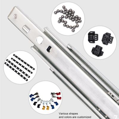 China 3 Fold+Full Extension 51mm Carril Suave Guia Deslizde De Cierre Drawer Slides Locking Aluminum Slide Rail Runner Slide for sale