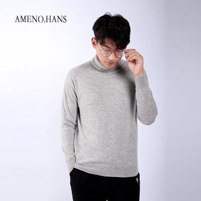 China Custom Made 100% Mens Heavy Cashmere Turtle Neck Anti-Shrink Winter Long Sleeve Sweater for sale