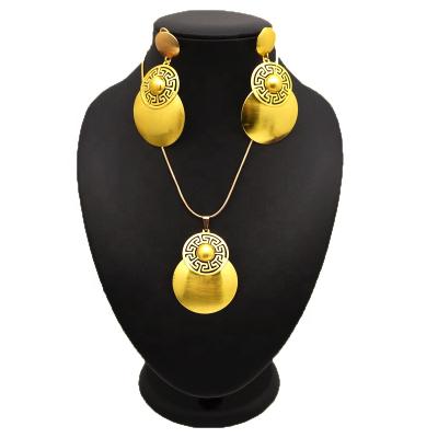 China 2018 ALLOY EP135 lady earring necklace stud earring jewelry set pendant gold for sale