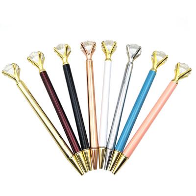 China office & School Pen High Quality Metal Logo Diamond Crystal Ballpoint Pens made to order for sale