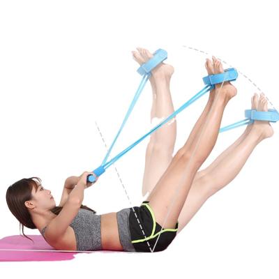 China Multifunctional NBR+ Foam Two-Tube Pedal Pullers for Home Tension Rope Aid Sit-UPS Lean Fitness Waist Pedal Pullers for sale