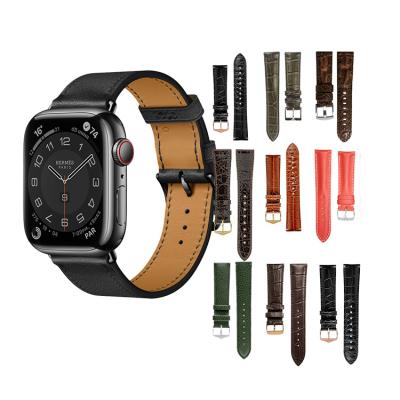 China Fanshion Watch 22mm Pocket Calf Leather Machine Woven Strap Straps For Watch-Leather for sale