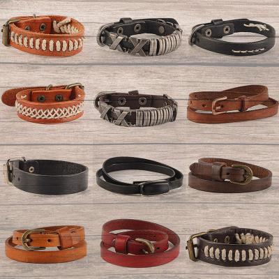 China Customized Rivets Slap Clasp Buckle Mens Leather Bracelet With Names Australia for sale