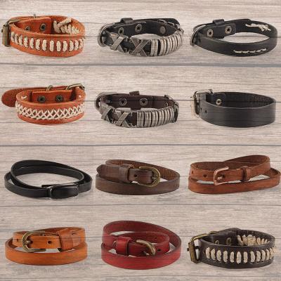 China Customized Ladies Magnetic Clasp Fits Supplier Father's Day Leather Bracelet With Names for sale