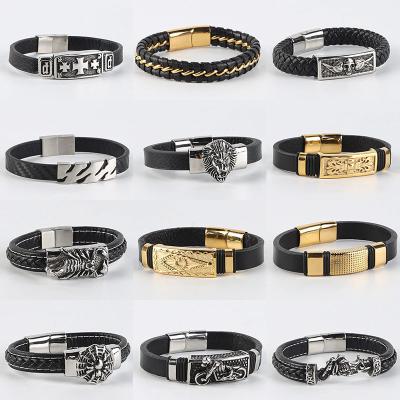 China Customized Simple Trend Men's Customized Simple Cartoon Leather Jewelry Animation Bracelet Accessories for sale