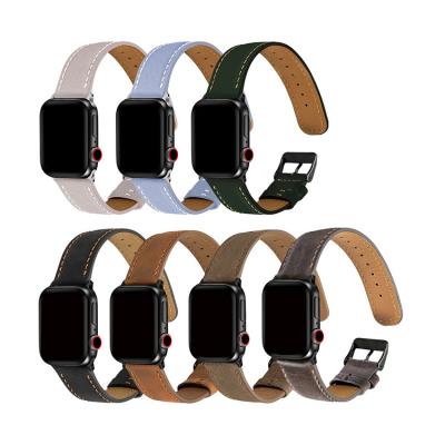 China Fanshion Apple Watch Series 1 2 3 4 38mm 42mm Leather Watch Wrist Band Strap Strap with Stainless Steel Clasp and Adapters for sale