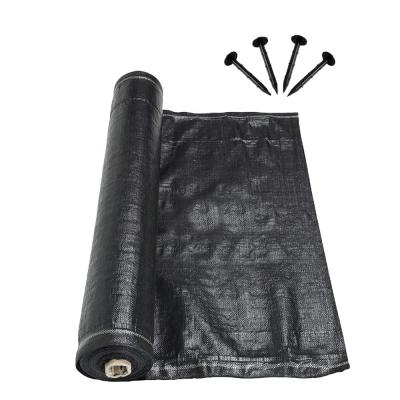 China 100% PP Material Agu 80GSM Weed Control PP Woven Mat Plastic Plant Cover for sale