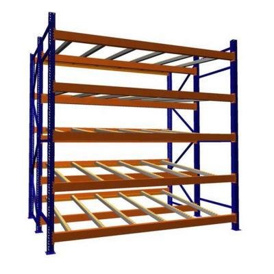 China Corrosion Protection Gravity Cardboard Flow Rack Rack Warehouse Shelving Rollers Block System for sale